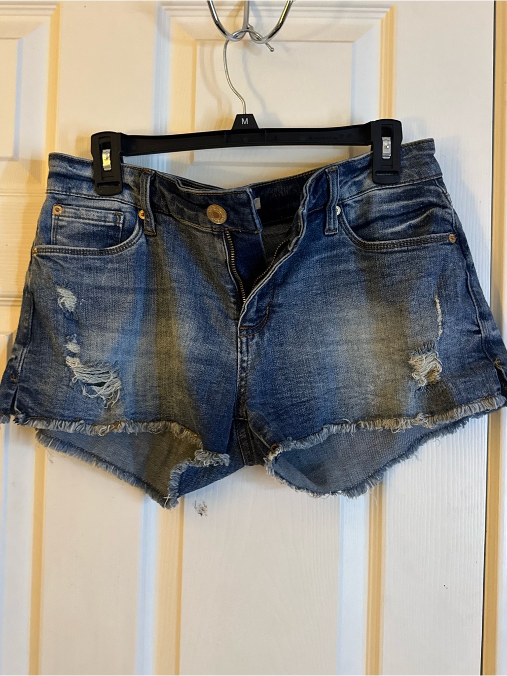 Women's Distressed Denim Shorts - Blue